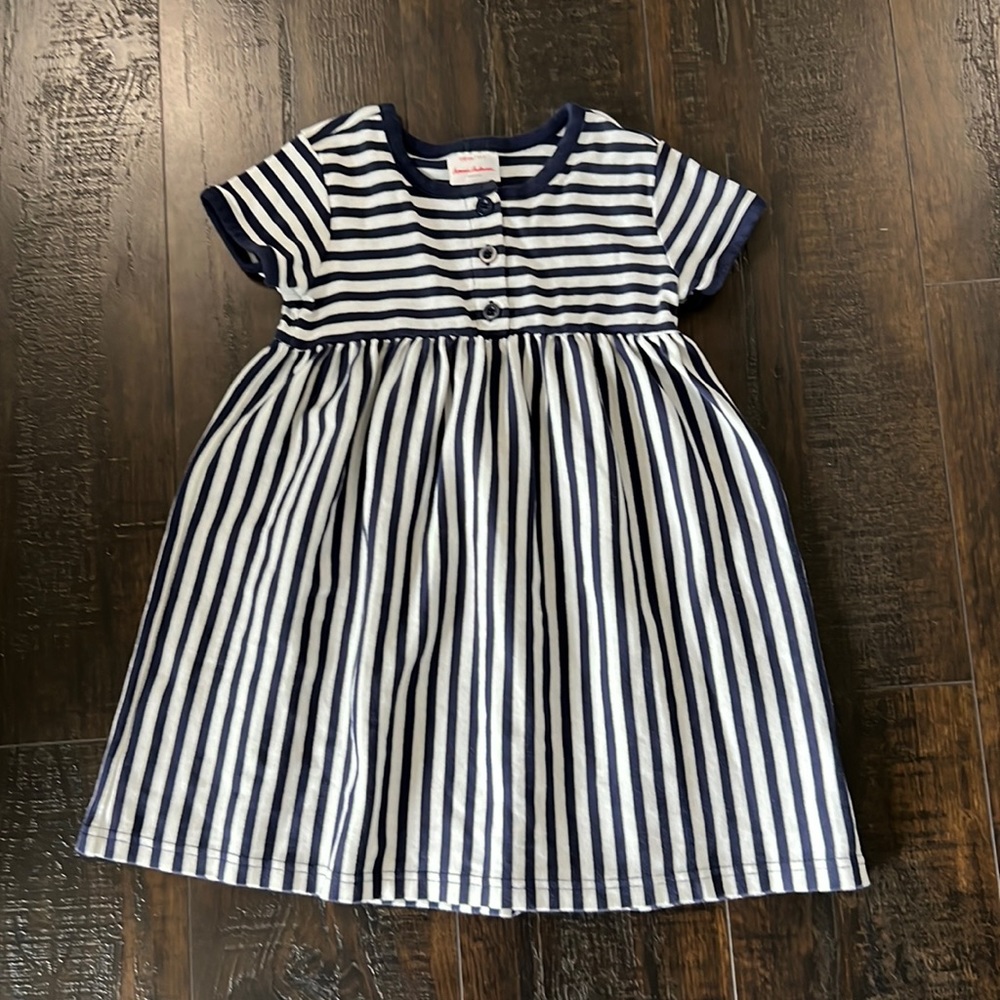 Hannah Andersson blue and white strip dress